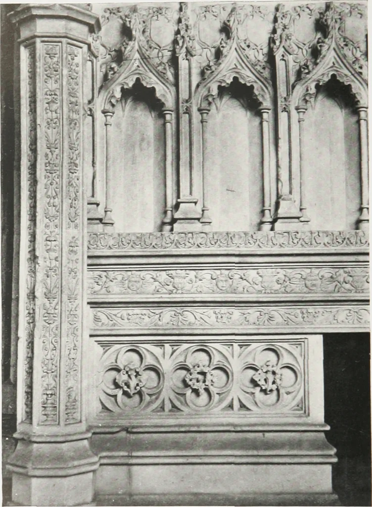 An illustration from Early renaissance architecture in England : a historical and descriptive account of the Tudor, Elizabethan, and Jacobean periods, 1500-1625 : for the use of students and others, 1914, leaf 47