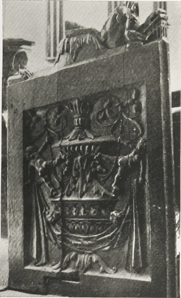 An illustration from Early renaissance architecture in England : a historical and descriptive account of the Tudor, Elizabethan, and Jacobean periods, 1500-1625 : for the use of students and others, 1914, leaf 48
