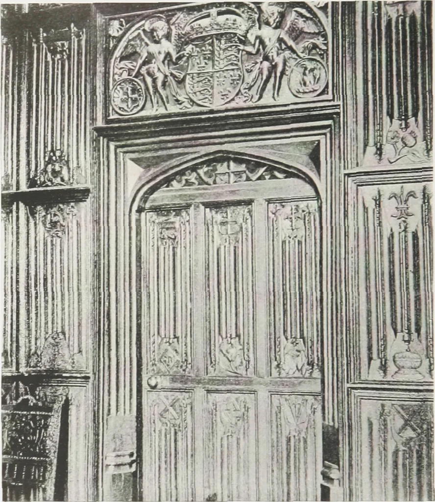 An illustration from Early renaissance architecture in England : a historical and descriptive account of the Tudor, Elizabethan, and Jacobean periods, 1500-1625 : for the use of students and others, 1914, leaf 49