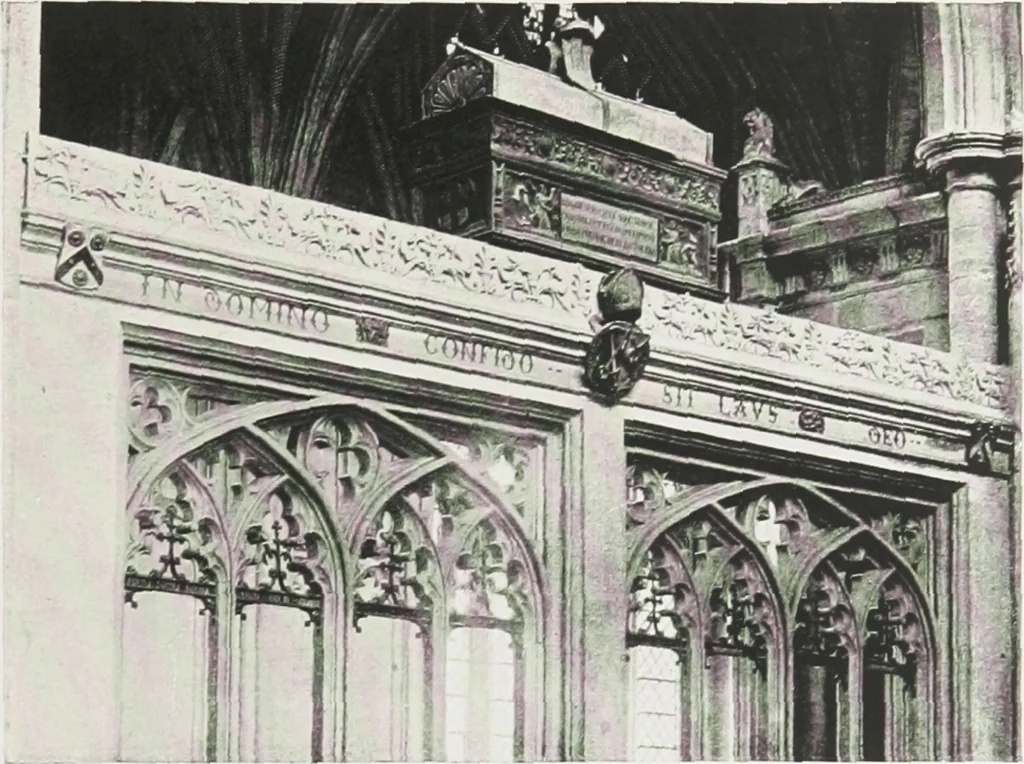An illustration from Early renaissance architecture in England : a historical and descriptive account of the Tudor, Elizabethan, and Jacobean periods, 1500-1625 : for the use of students and others, 1914, leaf 50
