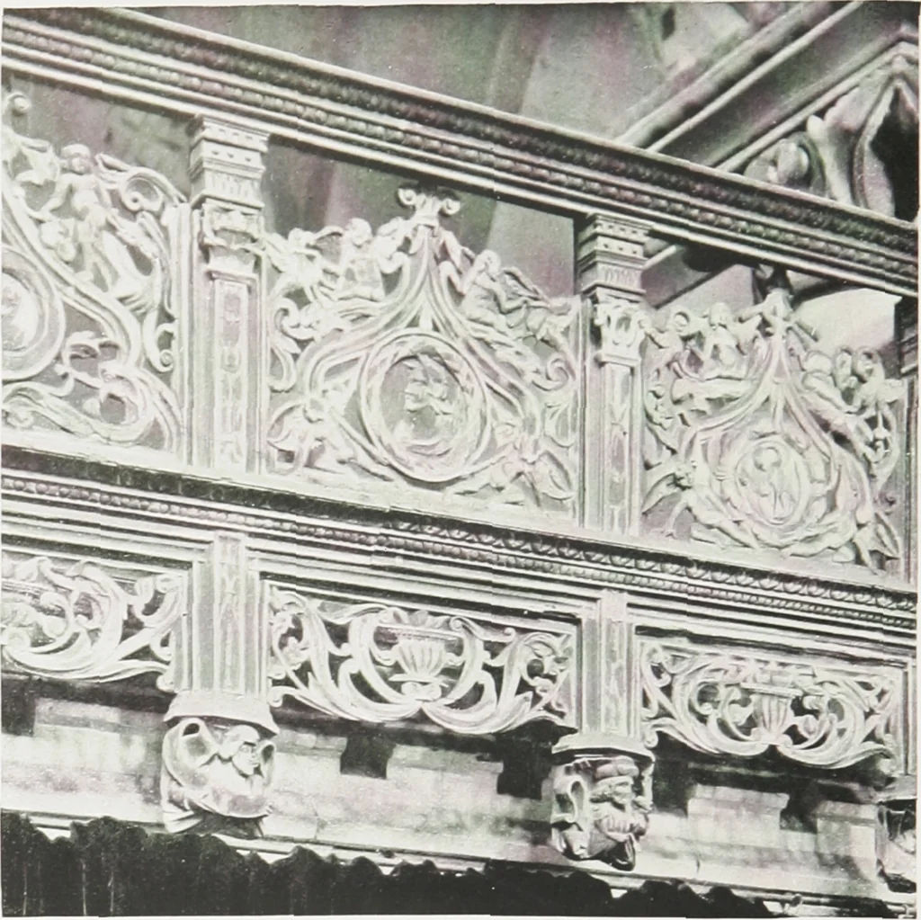 An illustration from Early renaissance architecture in England : a historical and descriptive account of the Tudor, Elizabethan, and Jacobean periods, 1500-1625 : for the use of students and others, 1914, leaf 51
