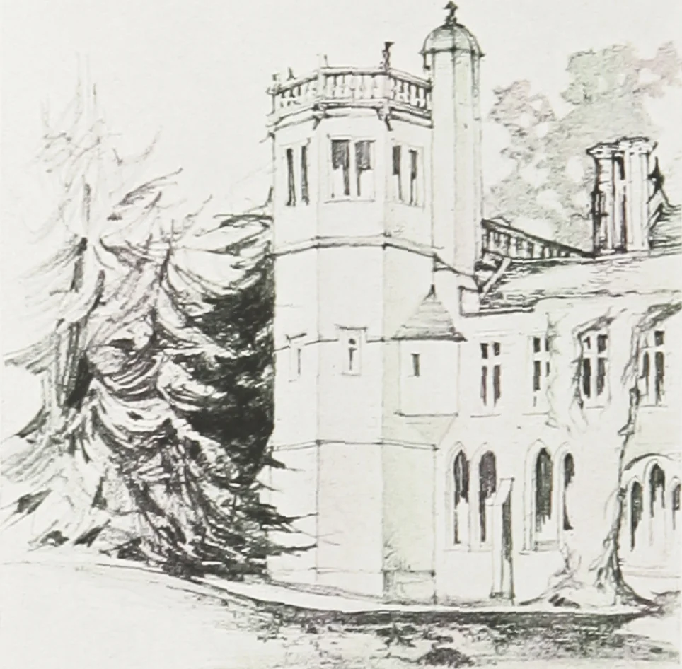 An illustration from Early renaissance architecture in England : a historical and descriptive account of the Tudor, Elizabethan, and Jacobean periods, 1500-1625 : for the use of students and others, 1914, leaf 63