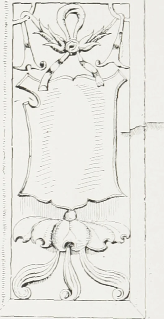 An illustration from Early renaissance architecture in England : a historical and descriptive account of the Tudor, Elizabethan, and Jacobean periods, 1500-1625 : for the use of students and others, 1914, leaf 69