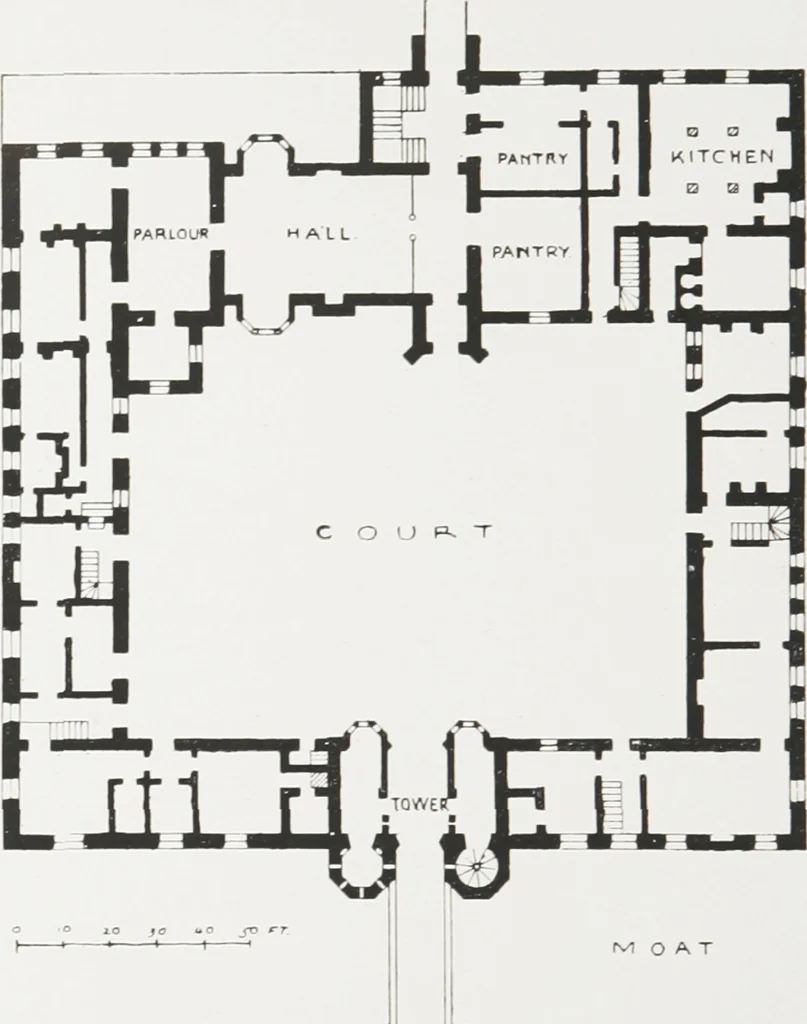 An illustration from Early renaissance architecture in England : a historical and descriptive account of the Tudor, Elizabethan, and Jacobean periods, 1500-1625 : for the use of students and others, 1914, leaf 73