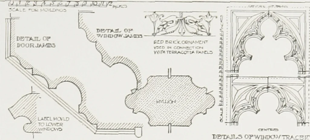 An illustration from Early renaissance architecture in England : a historical and descriptive account of the Tudor, Elizabethan, and Jacobean periods, 1500-1625 : for the use of students and others, 1914, leaf 82