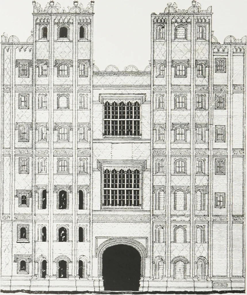 An illustration from Early renaissance architecture in England : a historical and descriptive account of the Tudor, Elizabethan, and Jacobean periods, 1500-1625 : for the use of students and others, 1914, leaf 85