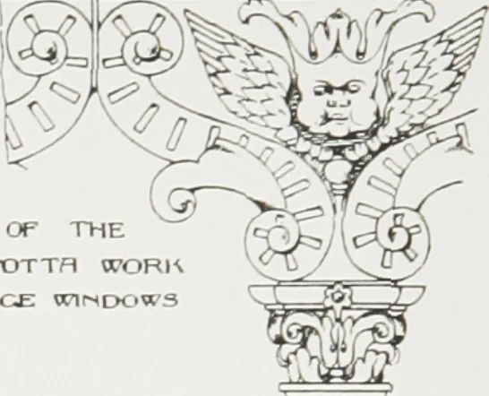 An illustration from Early renaissance architecture in England : a historical and descriptive account of the Tudor, Elizabethan, and Jacobean periods, 1500-1625 : for the use of students and others, 1914, leaf 87