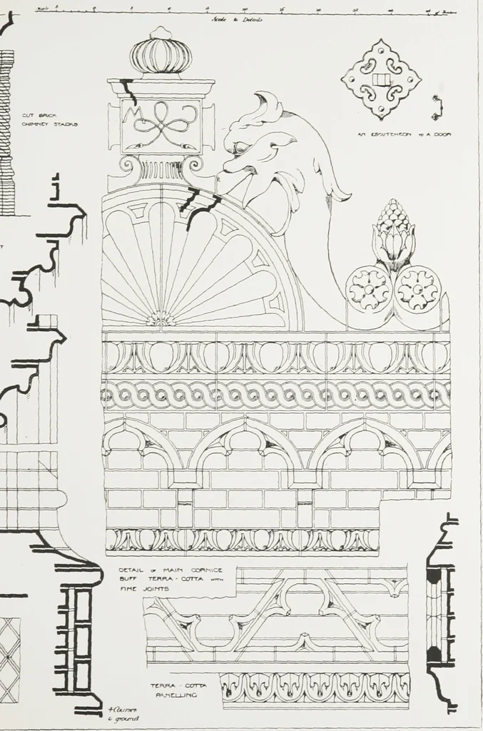 An illustration from Early renaissance architecture in England : a historical and descriptive account of the Tudor, Elizabethan, and Jacobean periods, 1500-1625 : for the use of students and others, 1914, leaf 88