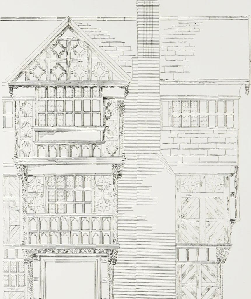 An illustration from Early renaissance architecture in England : a historical and descriptive account of the Tudor, Elizabethan, and Jacobean periods, 1500-1625 : for the use of students and others, 1914, leaf 93
