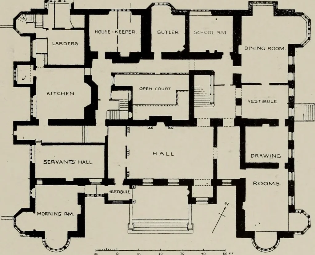 An illustration from Early renaissance architecture in England; a historical and descriptive account of the Tudor, Elizabethan, and Jacobean periods, 1500-1625, for the use of students and others, 1914, leaf 117