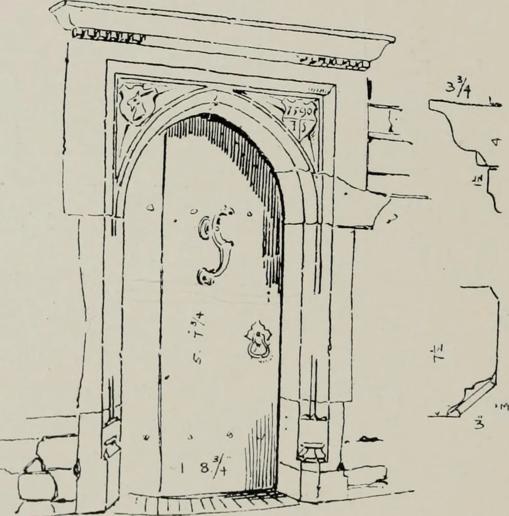 An illustration from Early renaissance architecture in England; a historical and descriptive account of the Tudor, Elizabethan, and Jacobean periods, 1500-1625, for the use of students and others, 1914, leaf 142