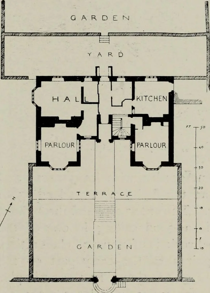 An illustration from Early renaissance architecture in England; a historical and descriptive account of the Tudor, Elizabethan, and Jacobean periods, 1500-1625, for the use of students and others, 1914, leaf 151
