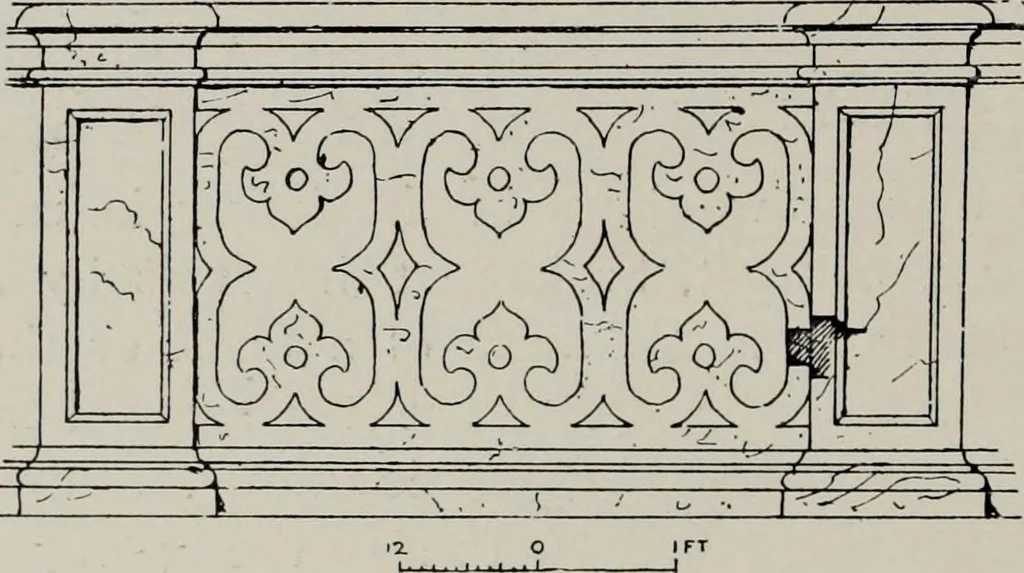 An illustration from Early renaissance architecture in England; a historical and descriptive account of the Tudor, Elizabethan, and Jacobean periods, 1500-1625, for the use of students and others, 1914, leaf 176
