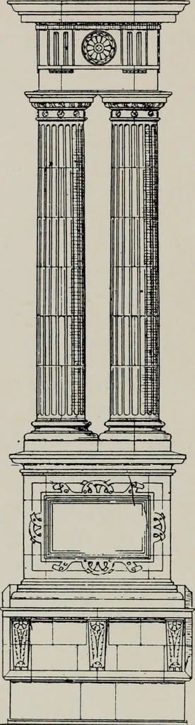 An illustration from Early renaissance architecture in England; a historical and descriptive account of the Tudor, Elizabethan, and Jacobean periods, 1500-1625, for the use of students and others, 1914, leaf 180