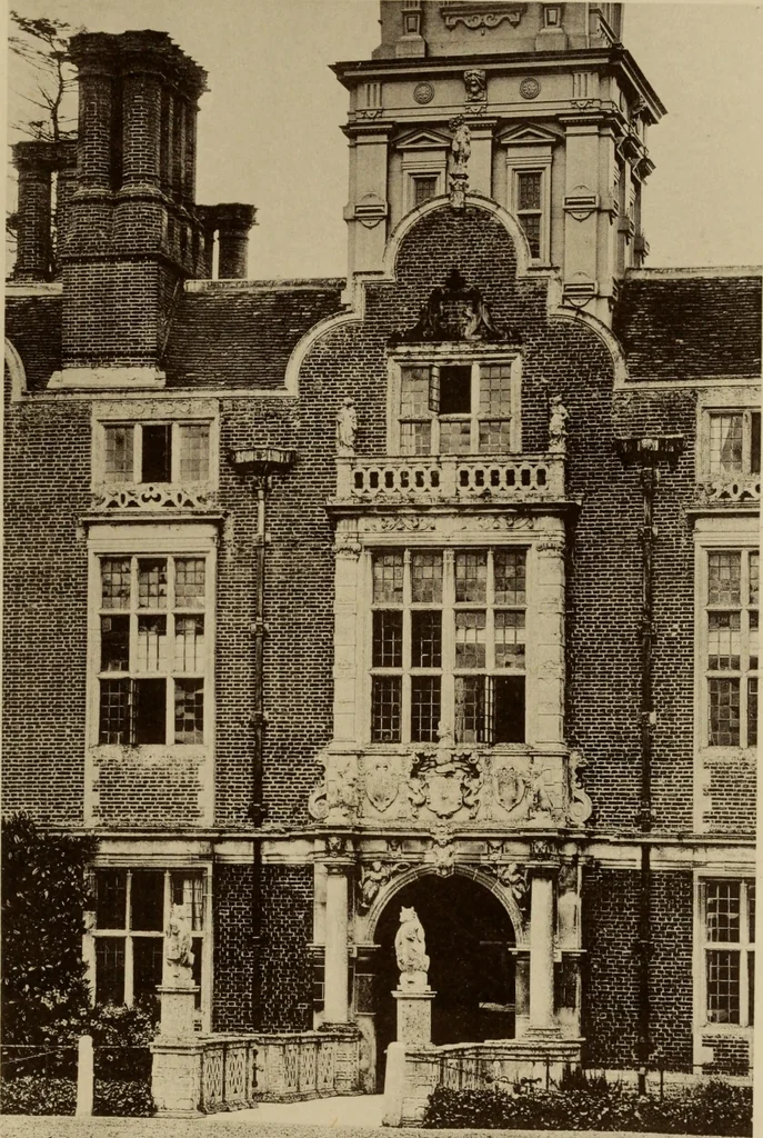 An illustration from Early renaissance architecture in England; a historical and descriptive account of the Tudor, Elizabethan, and Jacobean periods, 1500-1625, for the use of students and others, 1914, leaf 183