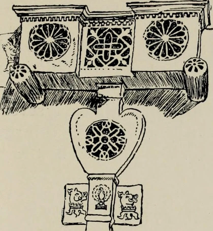 An illustration from Early renaissance architecture in England; a historical and descriptive account of the Tudor, Elizabethan, and Jacobean periods, 1500-1625, for the use of students and others, 1914, leaf 185