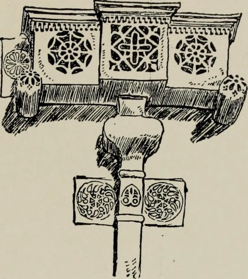 An illustration from Early renaissance architecture in England; a historical and descriptive account of the Tudor, Elizabethan, and Jacobean periods, 1500-1625, for the use of students and others, 1914, leaf 185