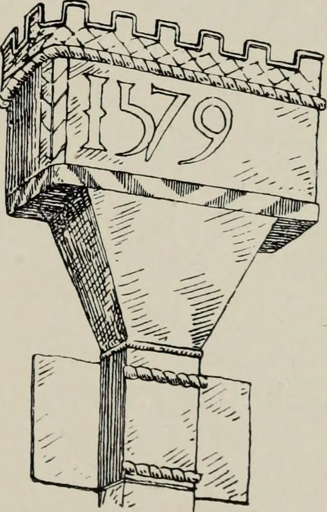 An illustration from Early renaissance architecture in England; a historical and descriptive account of the Tudor, Elizabethan, and Jacobean periods, 1500-1625, for the use of students and others, 1914, leaf 185