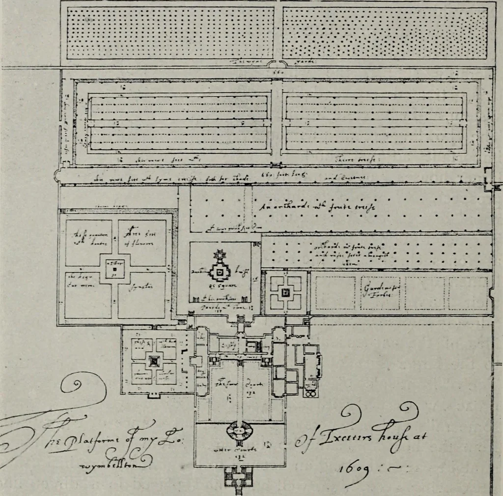 An illustration from Early renaissance architecture in England; a historical and descriptive account of the Tudor, Elizabethan, and Jacobean periods, 1500-1625, for the use of students and others, 1914, leaf 190