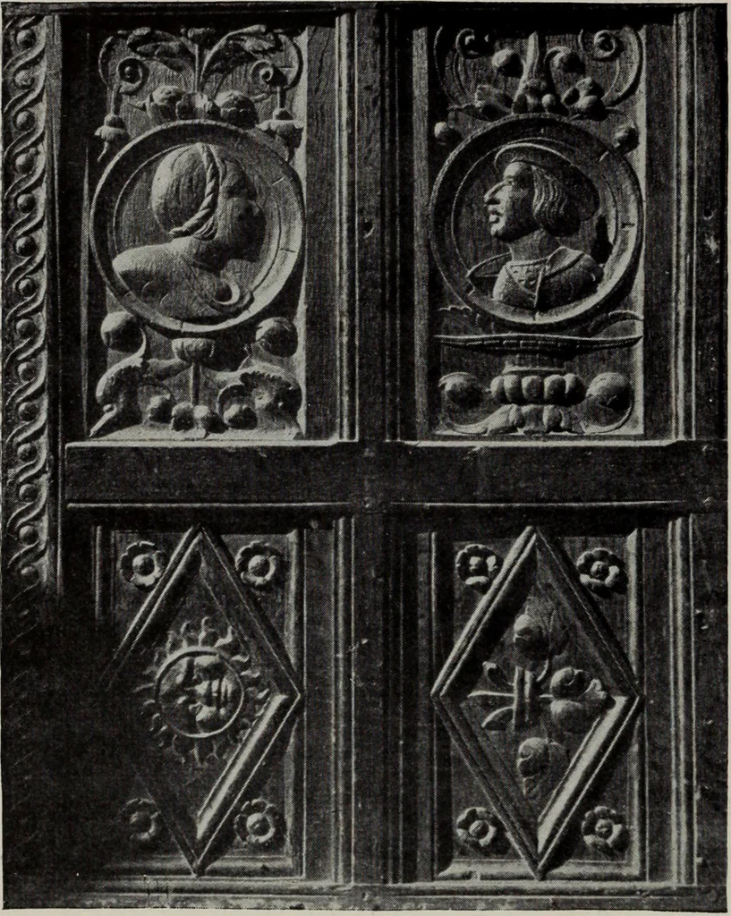An illustration from Early renaissance architecture in England; a historical and descriptive account of the Tudor, Elizabethan, and Jacobean periods, 1500-1625, for the use of students and others, 1914, leaf 206