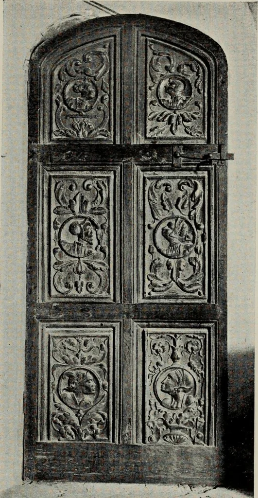An illustration from Early renaissance architecture in England; a historical and descriptive account of the Tudor, Elizabethan, and Jacobean periods, 1500-1625, for the use of students and others, 1914, leaf 209