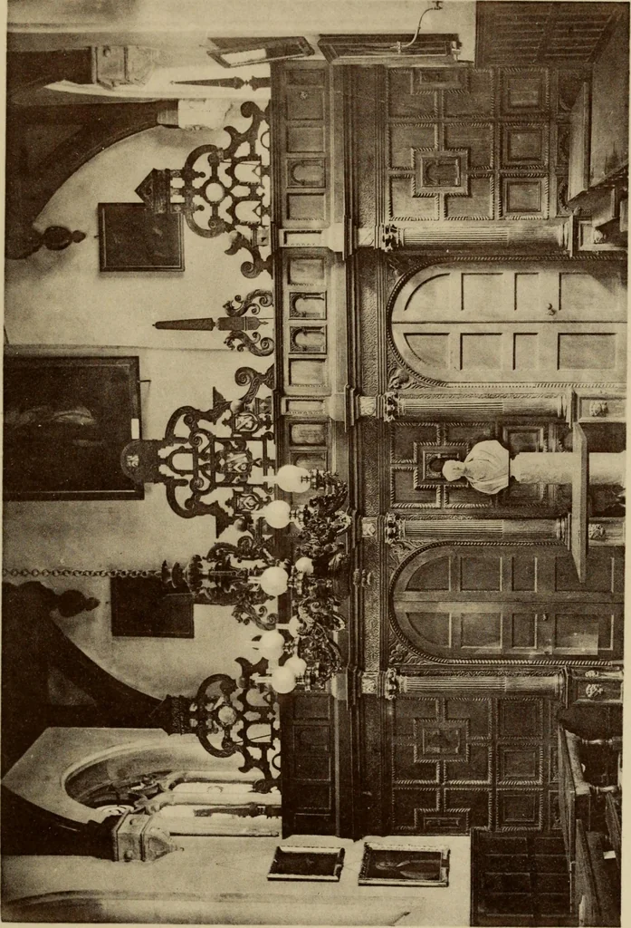 An illustration from Early renaissance architecture in England; a historical and descriptive account of the Tudor, Elizabethan, and Jacobean periods, 1500-1625, for the use of students and others, 1914, leaf 221