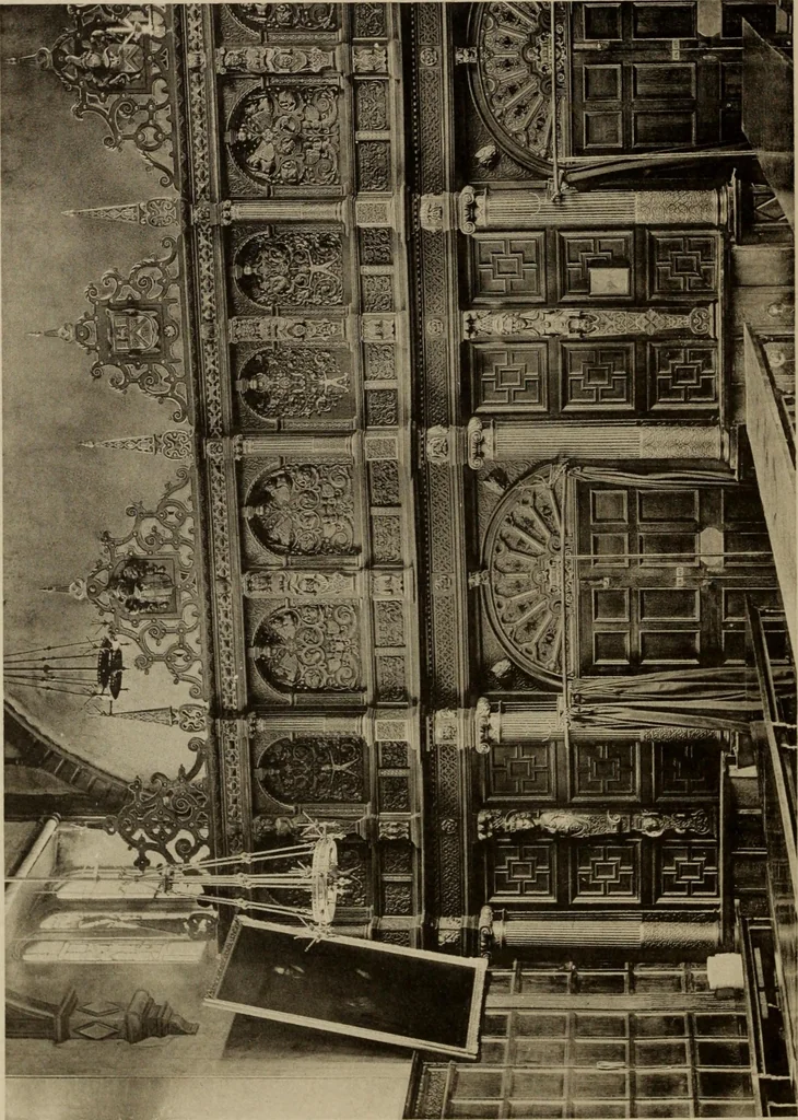 An illustration from Early renaissance architecture in England; a historical and descriptive account of the Tudor, Elizabethan, and Jacobean periods, 1500-1625, for the use of students and others, 1914, leaf 224