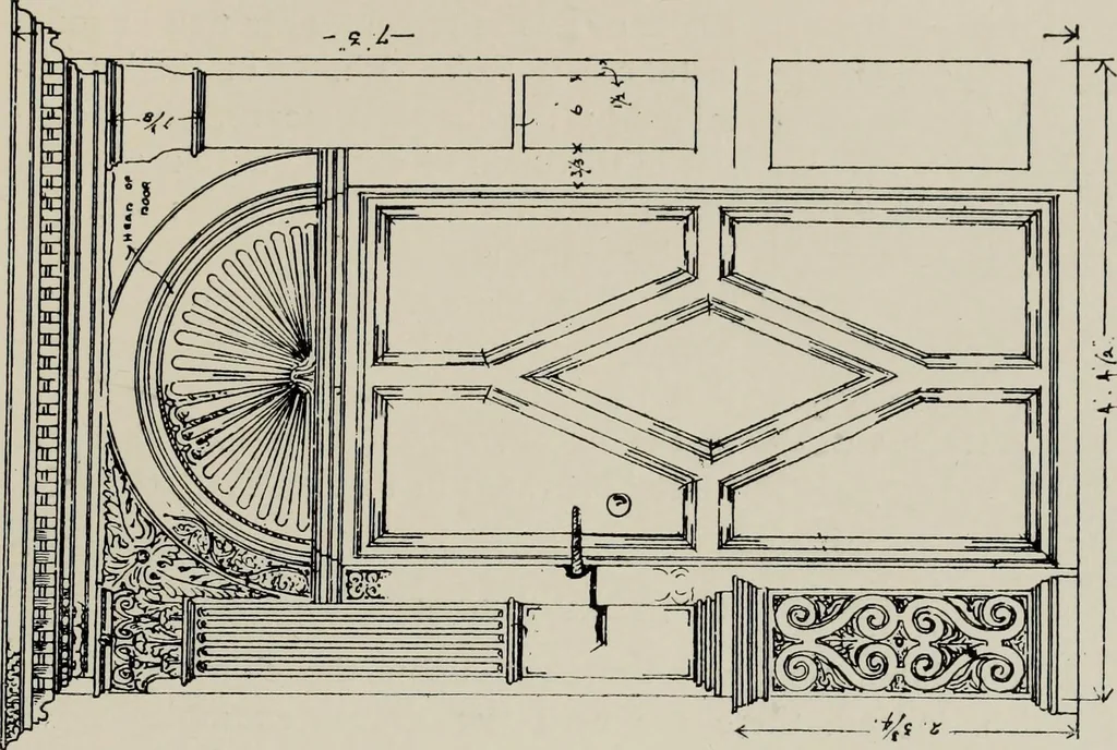 An illustration from Early renaissance architecture in England; a historical and descriptive account of the Tudor, Elizabethan, and Jacobean periods, 1500-1625, for the use of students and others, 1914, leaf 237