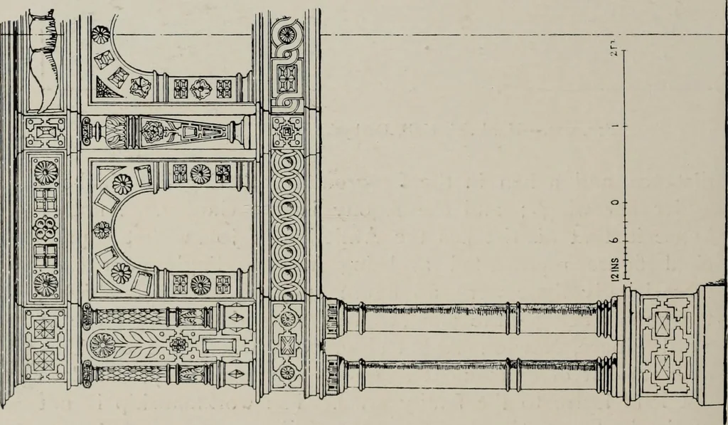 An illustration from Early renaissance architecture in England; a historical and descriptive account of the Tudor, Elizabethan, and Jacobean periods, 1500-1625, for the use of students and others, 1914, leaf 246