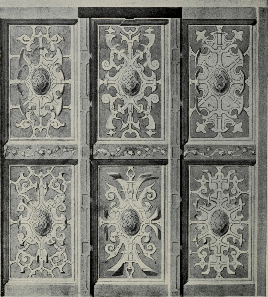 An illustration from Early renaissance architecture in England; a historical and descriptive account of the Tudor, Elizabethan, and Jacobean periods, 1500-1625, for the use of students and others, 1914, leaf 262
