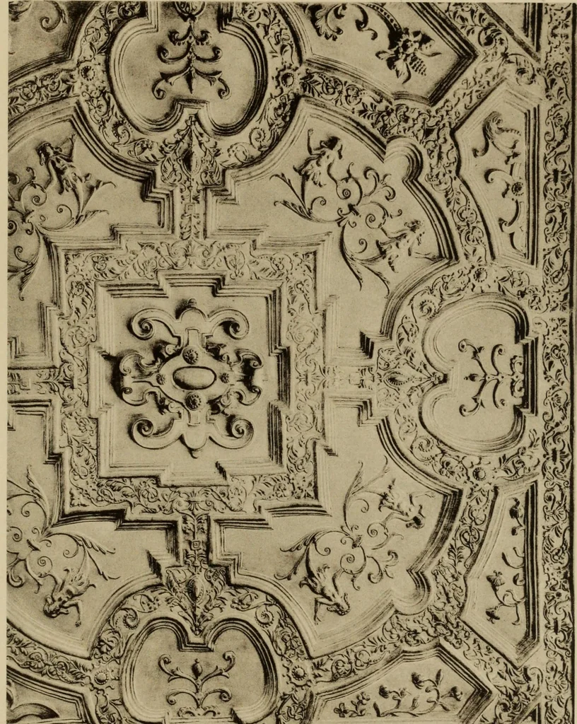 An illustration from Early renaissance architecture in England; a historical and descriptive account of the Tudor, Elizabethan, and Jacobean periods, 1500-1625, for the use of students and others, 1914, leaf 265