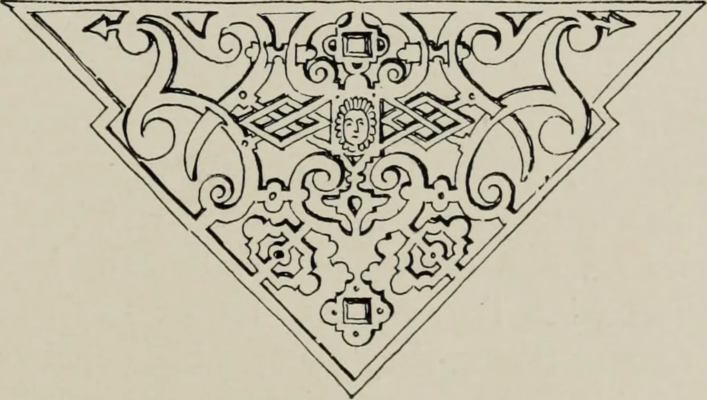 An illustration from Early renaissance architecture in England; a historical and descriptive account of the Tudor, Elizabethan, and Jacobean periods, 1500-1625, for the use of students and others, 1914, leaf 269