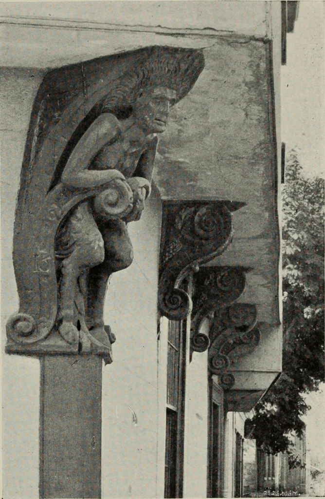 An illustration from Early renaissance architecture in England; a historical and descriptive account of the Tudor, Elizabethan, and Jacobean periods, 1500-1625, for the use of students and others, 1914, leaf 299
