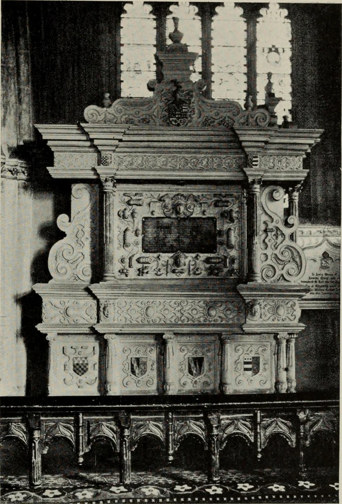 An illustration from Early renaissance architecture in England; a historical and descriptive account of the Tudor, Elizabethan, and Jacobean periods, 1500-1625, for the use of students and others, 1914, leaf 311