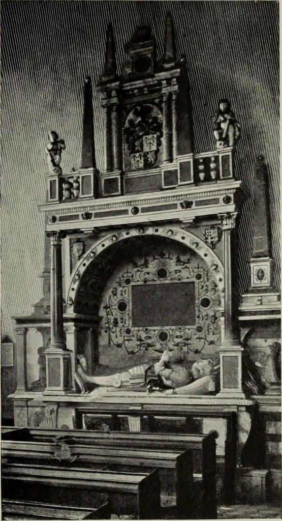 An illustration from Early renaissance architecture in England; a historical and descriptive account of the Tudor, Elizabethan, and Jacobean periods, 1500-1625, for the use of students and others, 1914, leaf 313