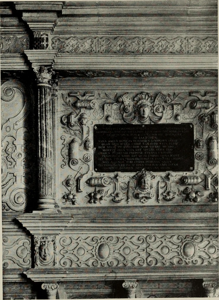 An illustration from Early renaissance architecture in England; a historical and descriptive account of the Tudor, Elizabethan, and Jacobean periods, 1500-1625, for the use of students and others, 1914, leaf 315