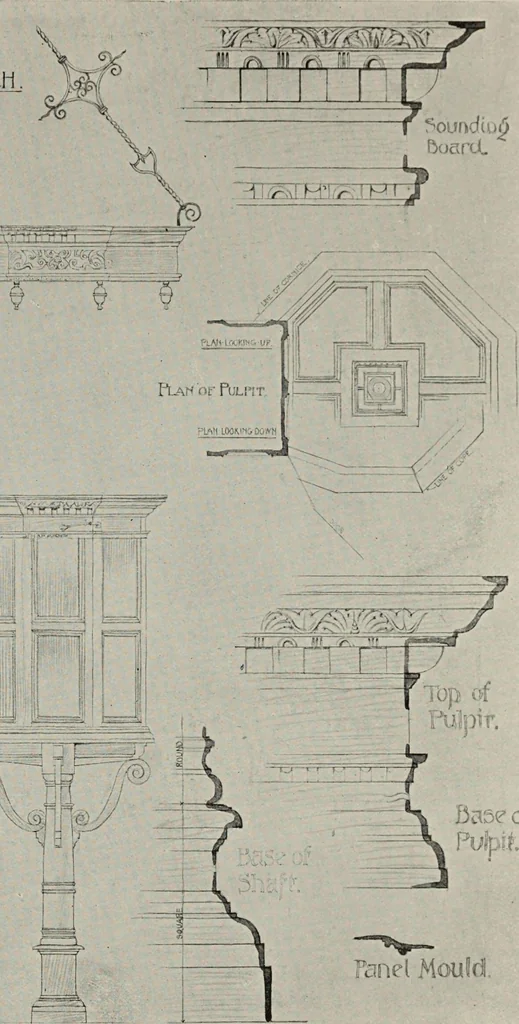 An illustration from Early renaissance architecture in England; a historical and descriptive account of the Tudor, Elizabethan, and Jacobean periods, 1500-1625, for the use of students and others, 1914, leaf 319