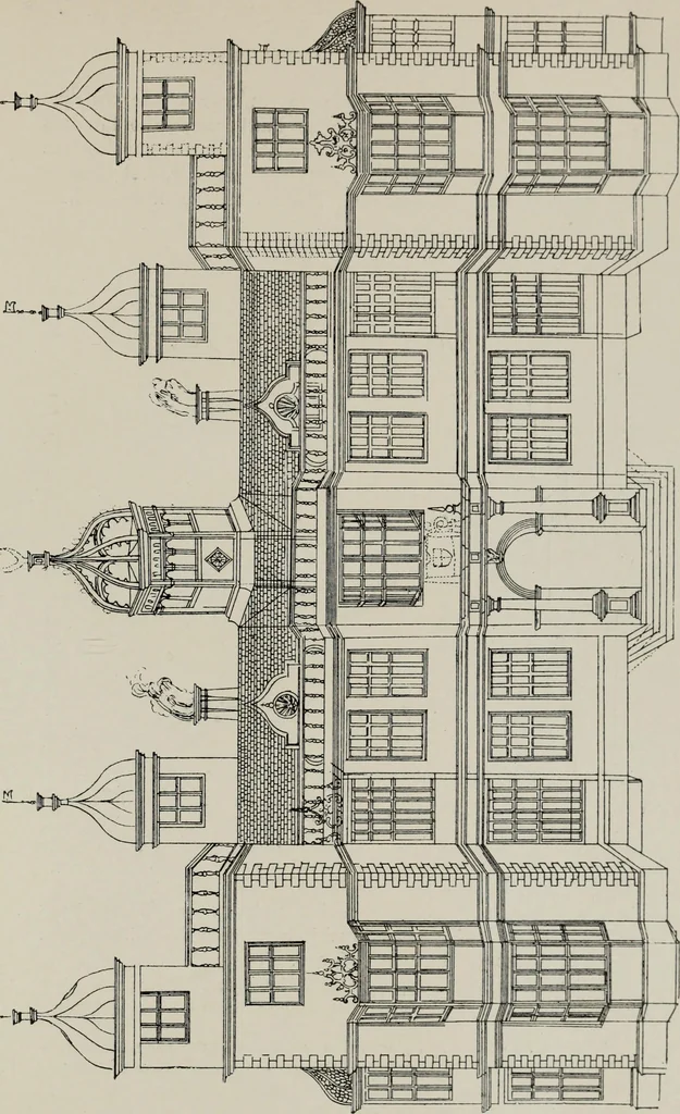 An illustration from Early renaissance architecture in England; a historical and descriptive account of the Tudor, Elizabethan, and Jacobean periods, 1500-1625, for the use of students and others, 1914, leaf 337