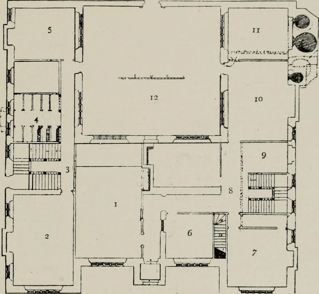 An illustration from Early renaissance architecture in England; a historical and descriptive account of the Tudor, Elizabethan, and Jacobean periods, 1500-1625, for the use of students and others, 1914, leaf 341