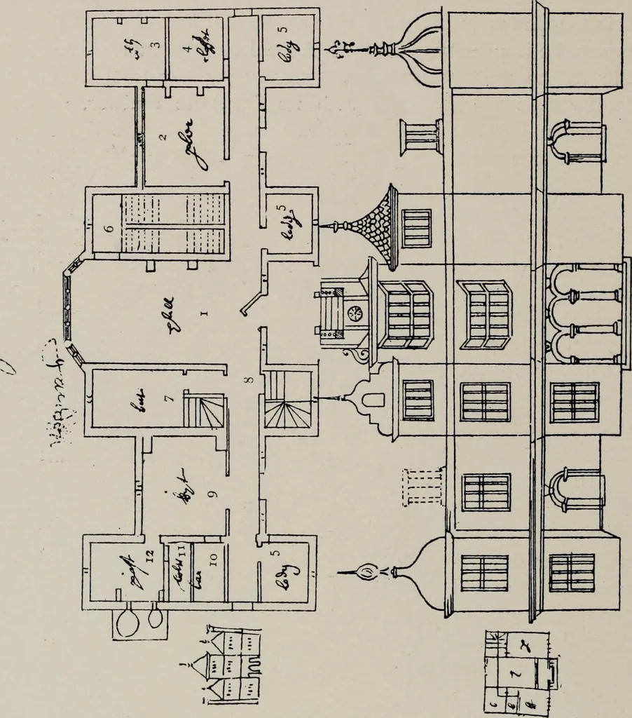An illustration from Early renaissance architecture in England; a historical and descriptive account of the Tudor, Elizabethan, and Jacobean periods, 1500-1625, for the use of students and others, 1914, leaf 344
