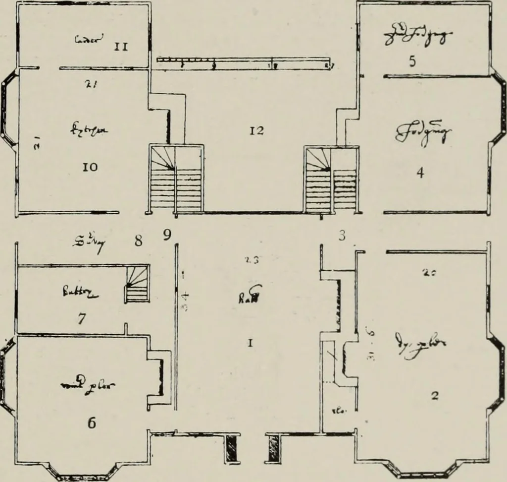 An illustration from Early renaissance architecture in England; a historical and descriptive account of the Tudor, Elizabethan, and Jacobean periods, 1500-1625, for the use of students and others, 1914, leaf 345