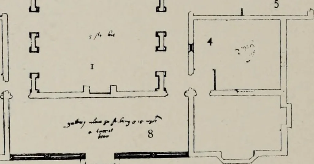 An illustration from Early renaissance architecture in England; a historical and descriptive account of the Tudor, Elizabethan, and Jacobean periods, 1500-1625, for the use of students and others, 1914, leaf 346