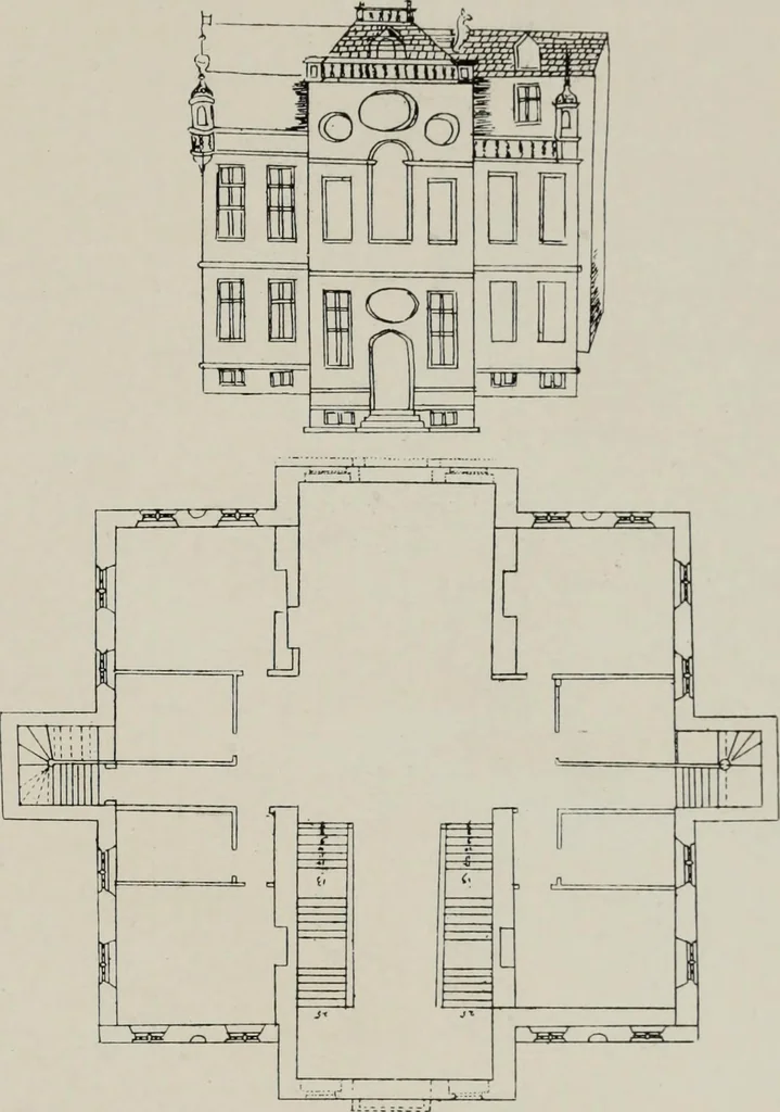 An illustration from Early renaissance architecture in England; a historical and descriptive account of the Tudor, Elizabethan, and Jacobean periods, 1500-1625, for the use of students and others, 1914, leaf 349