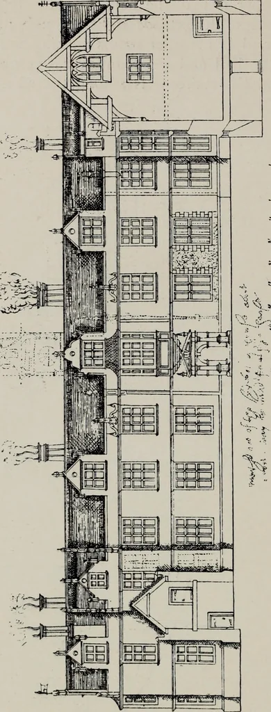 An illustration from Early renaissance architecture in England; a historical and descriptive account of the Tudor, Elizabethan, and Jacobean periods, 1500-1625, for the use of students and others, 1914, leaf 350