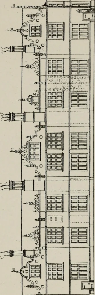 An illustration from Early renaissance architecture in England; a historical and descriptive account of the Tudor, Elizabethan, and Jacobean periods, 1500-1625, for the use of students and others, 1914, leaf 351
