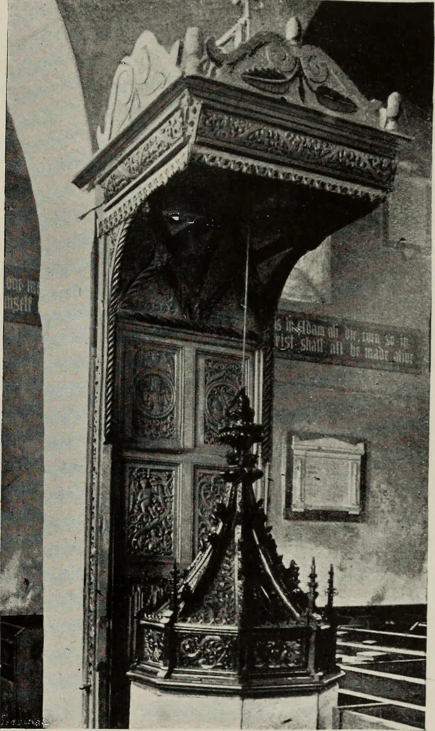 An illustration from Early renaissance architecture in England; a historical and descriptive account of the Tudor, Elizabethan, and Jacobean periods, 1500-1625, for the use of students and others, 1914, leaf 353
