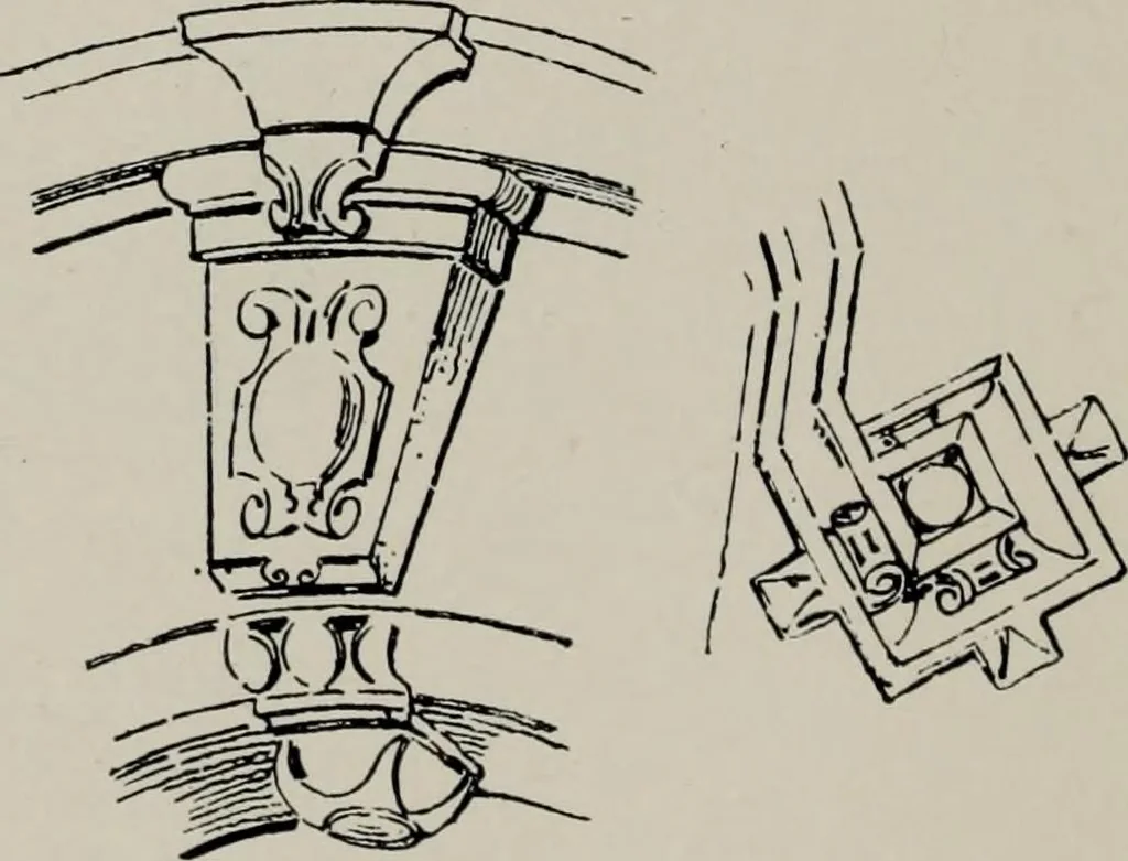 An illustration from Early renaissance architecture in England; a historical and descriptive account of the Tudor, Elizabethan, and Jacobean periods, 1500-1625, for the use of students and others, 1914, leaf 354