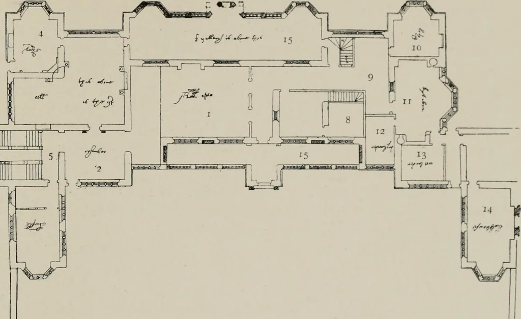An illustration from Early renaissance architecture in England; a historical and descriptive account of the Tudor, Elizabethan, and Jacobean periods, 1500-1625, for the use of students and others, 1914, leaf 361