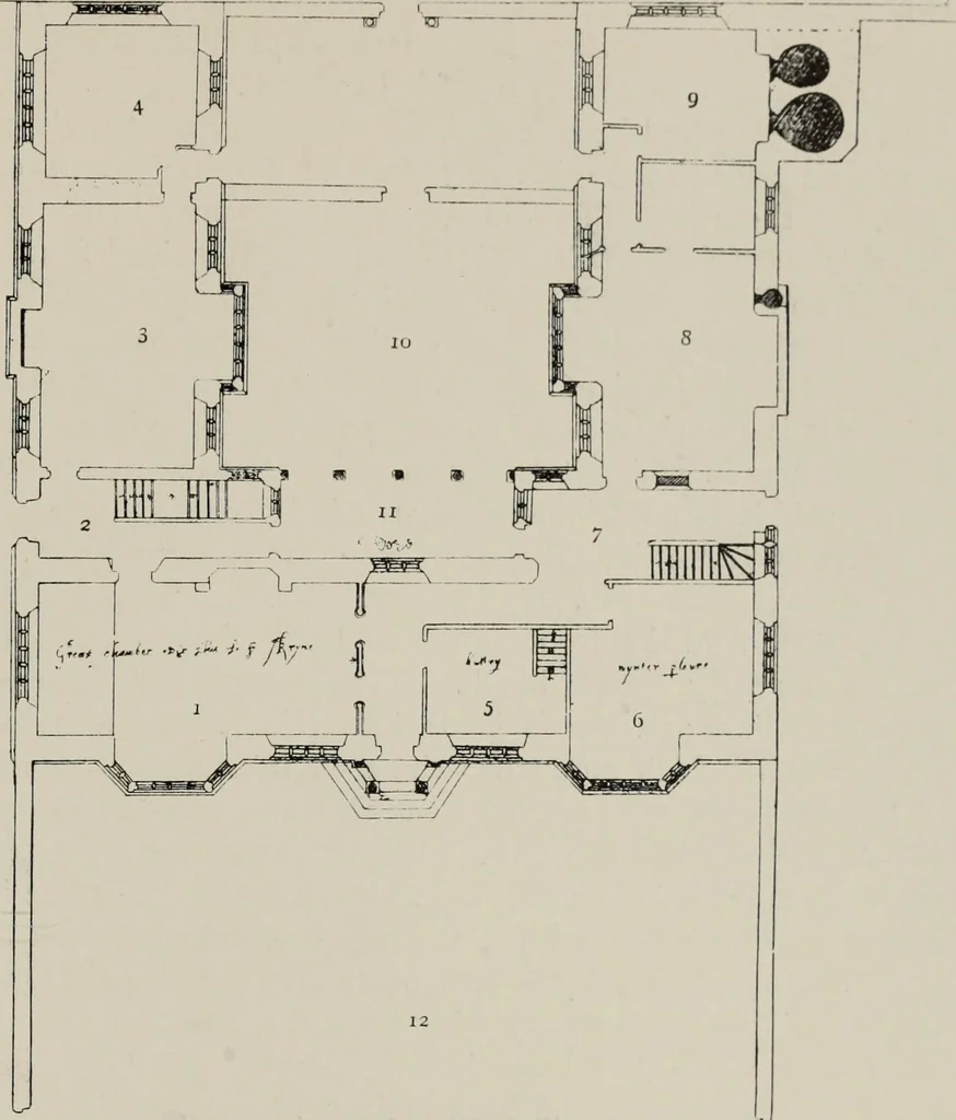 An illustration from Early renaissance architecture in England; a historical and descriptive account of the Tudor, Elizabethan, and Jacobean periods, 1500-1625, for the use of students and others, 1914, leaf 363
