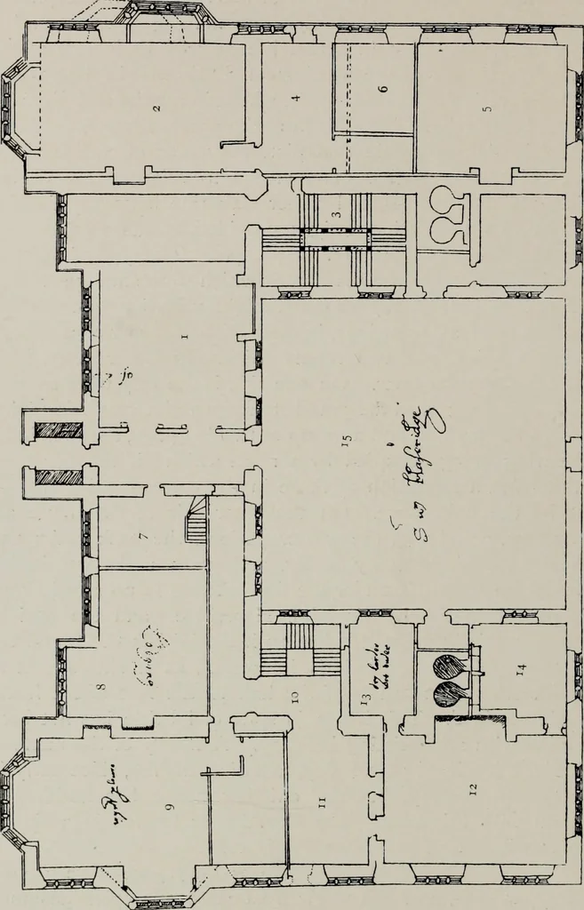 An illustration from Early renaissance architecture in England; a historical and descriptive account of the Tudor, Elizabethan, and Jacobean periods, 1500-1625, for the use of students and others, 1914, leaf 368